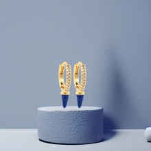Load image into Gallery viewer, Dark Blue Spike Hoop Earrings
