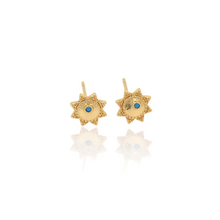 Load image into Gallery viewer, Turquoise Sun Stud Earrings
