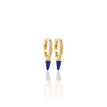 Load image into Gallery viewer, Dark Blue Spike Hoop Earrings

