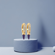 Load image into Gallery viewer, Purple Spike Hoop Earrings - Georgina Nicol
