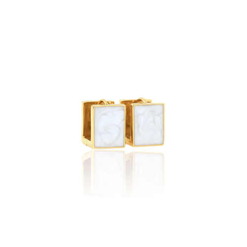 White Enamel Square Earrings - Georgina Nicol