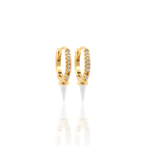 White Spike Hoop Earrings - Georgina Nicol
