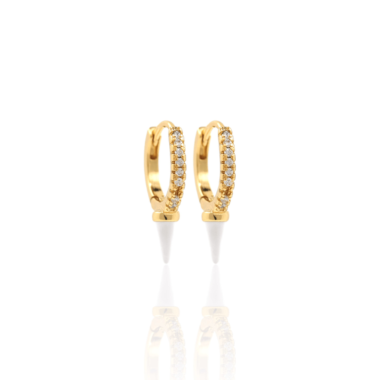 White Spike Hoop Earrings - Georgina Nicol